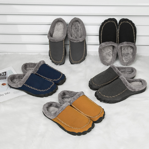 HerenPantoffels LuxeWarm – zachte pluche pantoffels met antislipzool