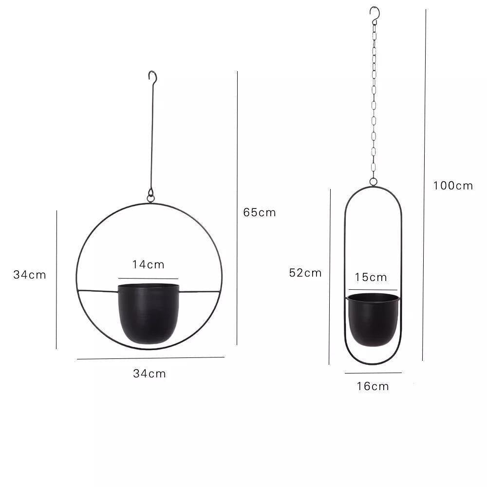 HaloRing Hangplantenhouder – Metalen hangende plantenbak voor binnen en buiten