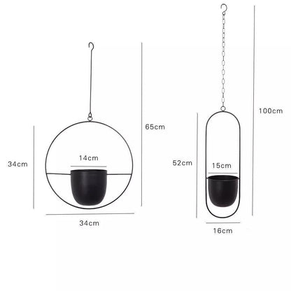 HaloRing Hangplantenhouder – Metalen hangende plantenbak voor binnen en buiten