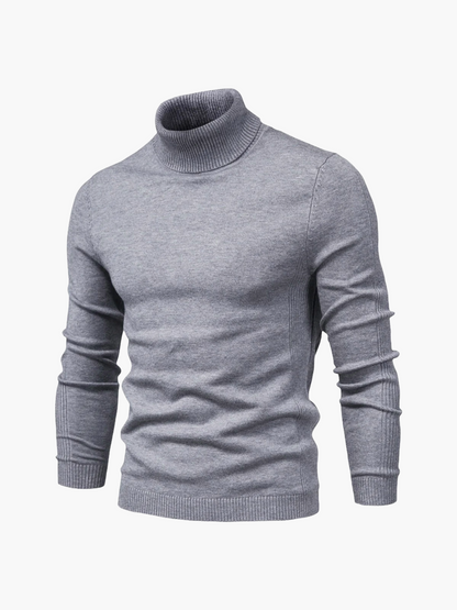 Heren Col Rol Pullover – Comfortabele Trui met Hoge Kraag