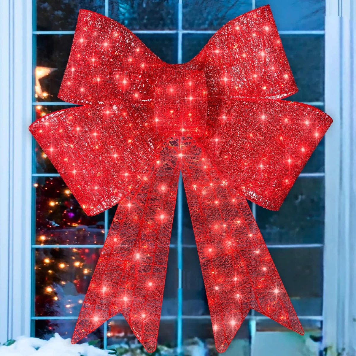 Feestelijke LED-Kerststrik met 8 Lichtstanden en Timer voor Binnen & Buiten
