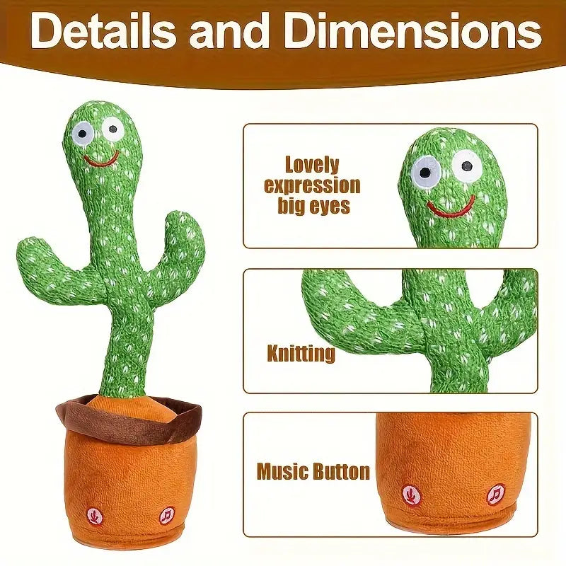 Dansende Cactus met Geluidsfunctie, Ledverlichting en Opnamefunctie