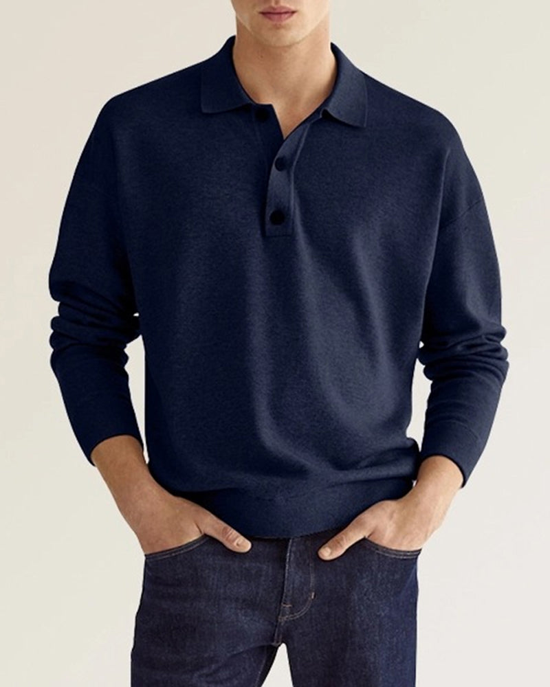 Klassieke Heren Polo met Lange Mouwen - Comfortabel en Veelzijdig