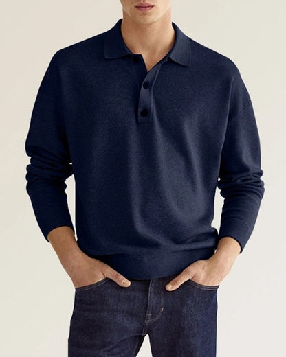 Klassieke Heren Polo met Lange Mouwen - Comfortabel en Veelzijdig