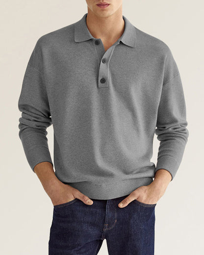 Klassieke Heren Polo met Lange Mouwen - Comfortabel en Veelzijdig