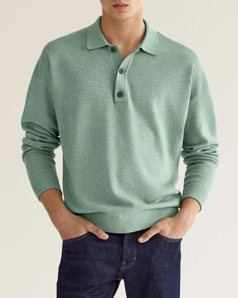 Klassieke Heren Polo met Lange Mouwen - Comfortabel en Veelzijdig