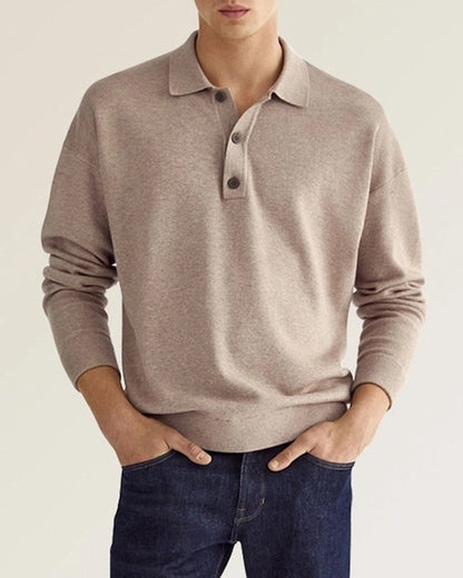 Klassieke Heren Polo met Lange Mouwen - Comfortabel en Veelzijdig