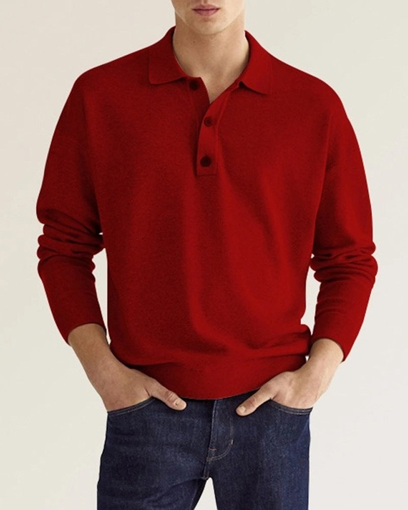 Klassieke Heren Polo met Lange Mouwen - Comfortabel en Veelzijdig