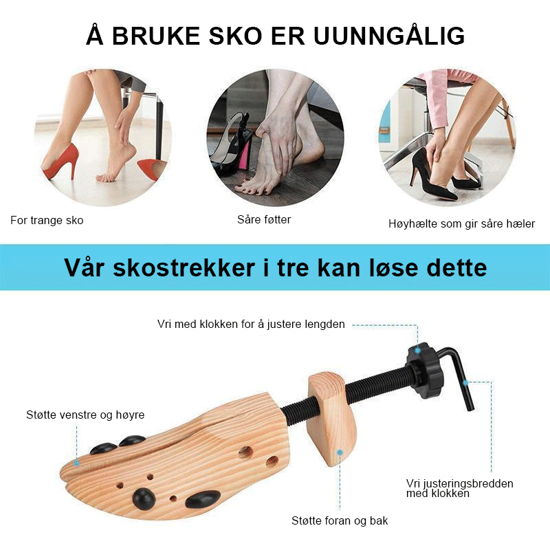PasvormPro Verstelbare Houten Schoenenspanner voor Dames en Heren