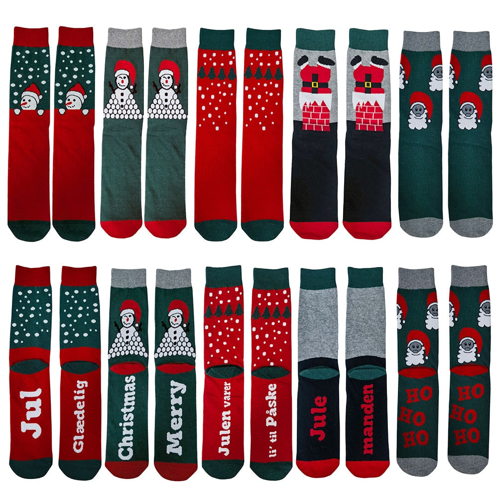 Feestelijke Sokkenset met Kerstmotieven - 5 paar in verschillende designs
