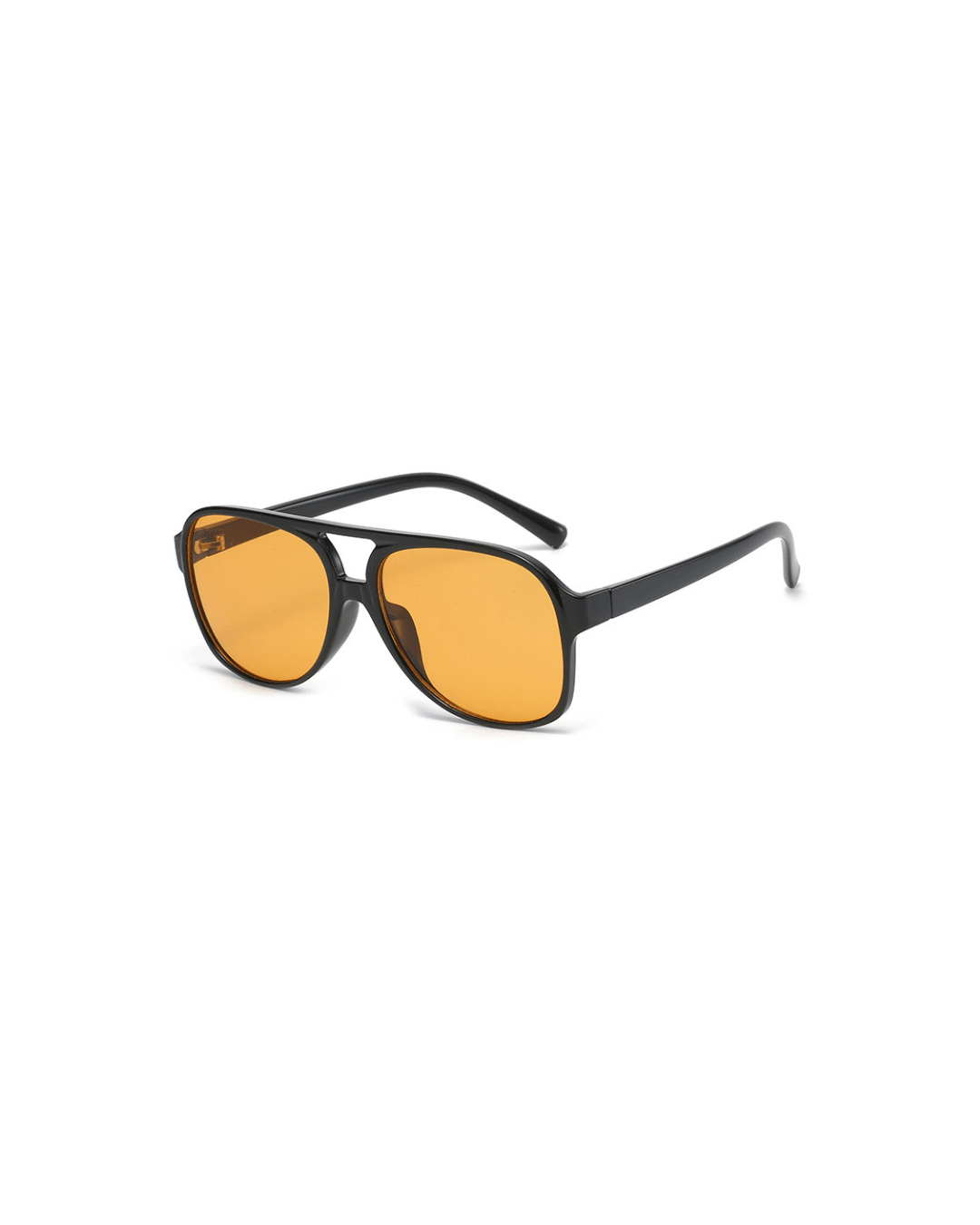 Oversized Aviator Zonnebril met Oranje Lenzen en UV Bescherming