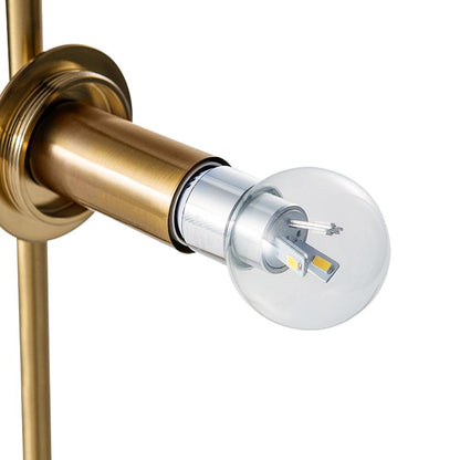 Antieke Messing Globe Wandlamp met Opale Glazen Schaduw