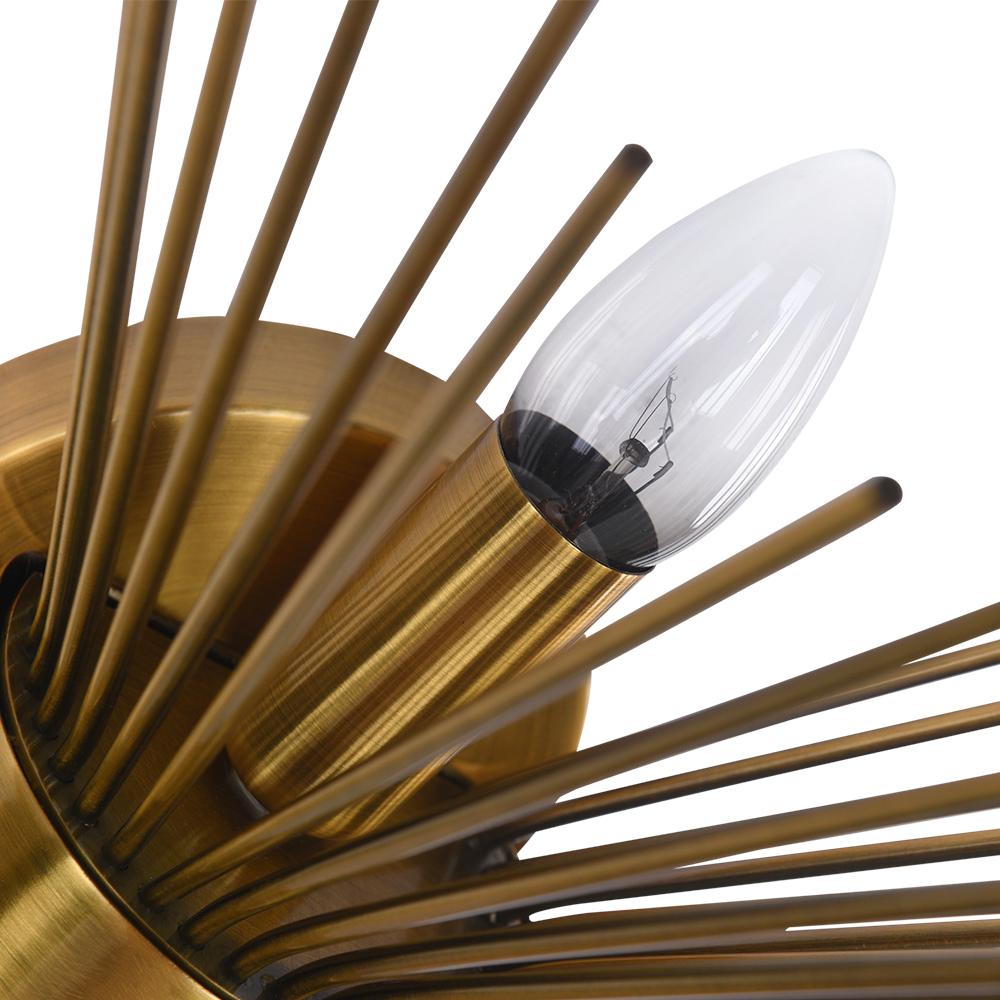 Messing Stervormige Wandlamp met Sculpturaal Stralend Ontwerp