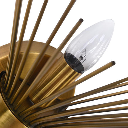 Messing Stervormige Wandlamp met Sculpturaal Stralend Ontwerp