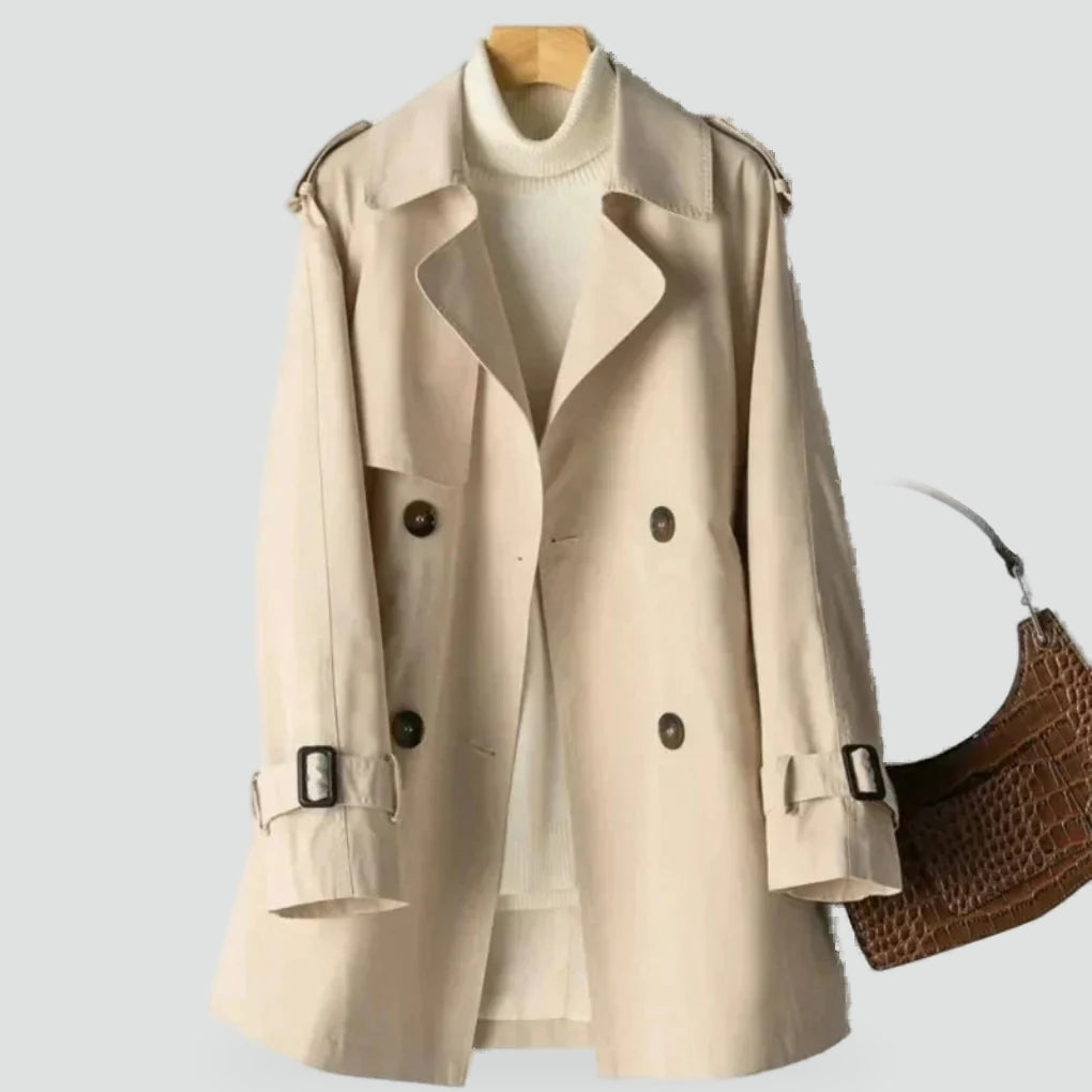 Elegante Dubbele Trenchcoat voor Dames - Verstelbare Riem