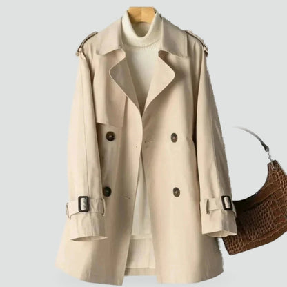 Elegante Dubbele Trenchcoat voor Dames - Verstelbare Riem