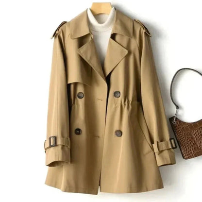 Elegante Dubbele Trenchcoat voor Dames - Verstelbare Riem