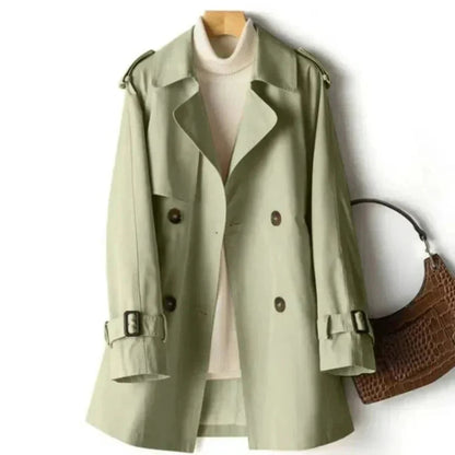 Elegante Dubbele Trenchcoat voor Dames - Verstelbare Riem