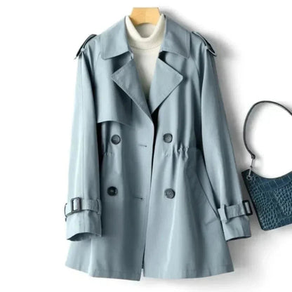 Elegante Dubbele Trenchcoat voor Dames - Verstelbare Riem