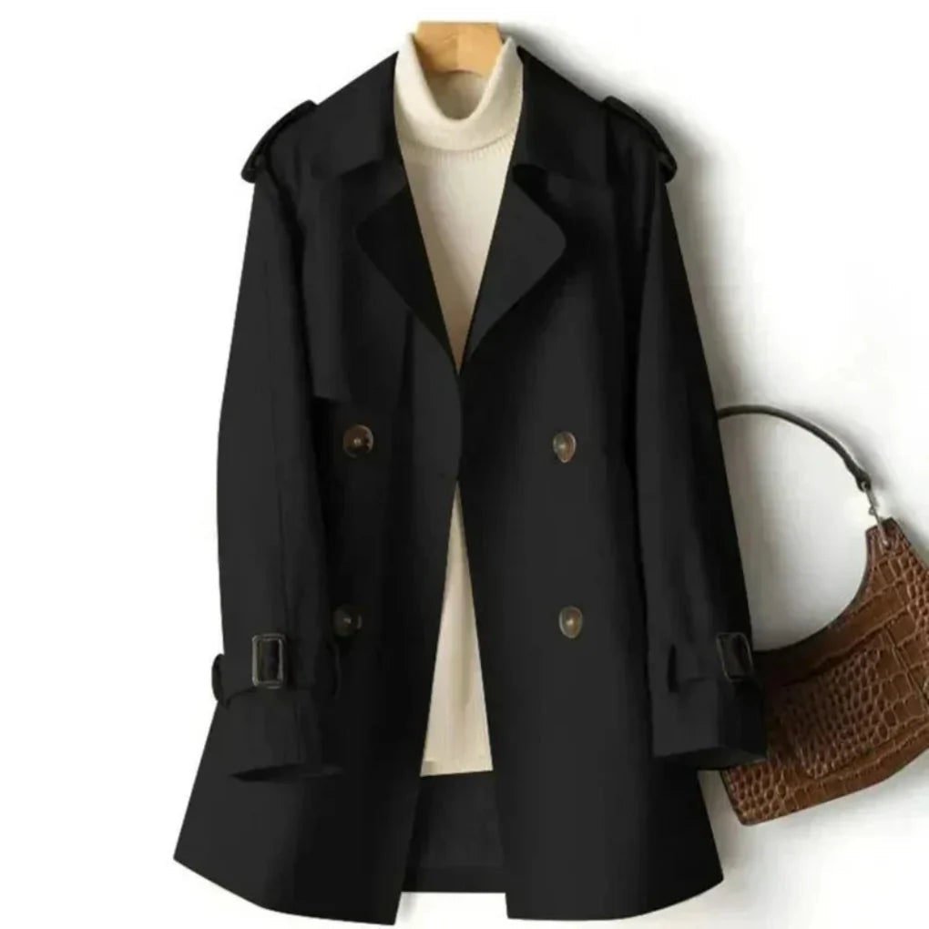 Elegante Dubbele Trenchcoat voor Dames - Verstelbare Riem