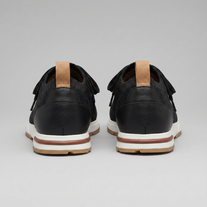 Gebreide Lace-Up Sneaker met Lederen Hieldetail - Heren