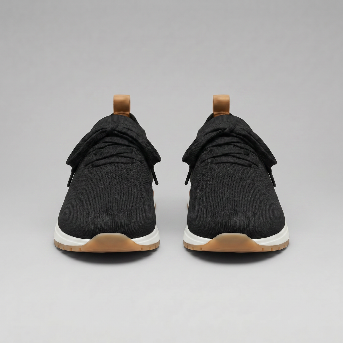 Gebreide Lace-Up Sneaker met Lederen Hieldetail - Heren