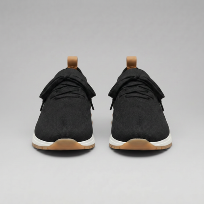 Gebreide Lace-Up Sneaker met Lederen Hieldetail - Heren