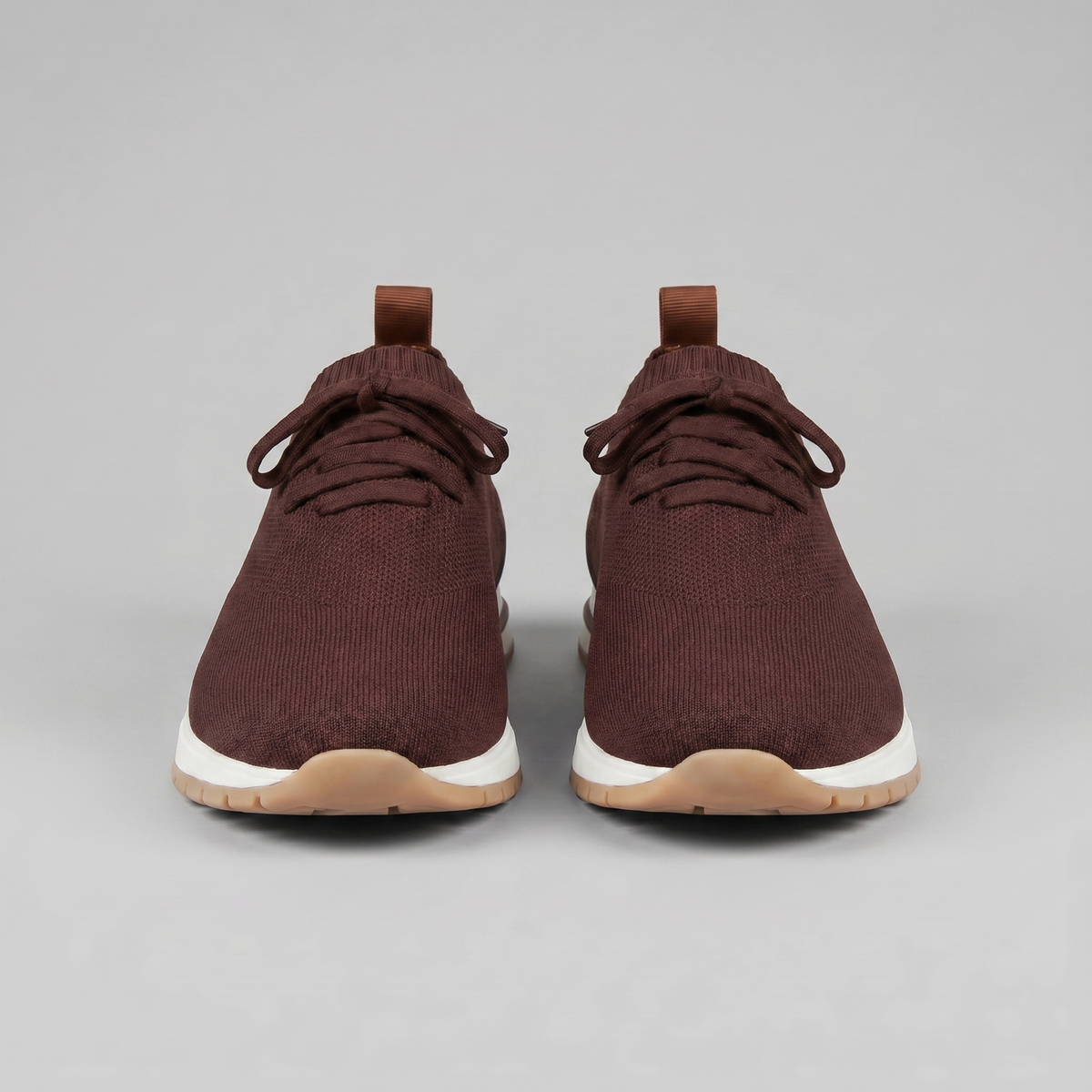 Gebreide Lace-Up Sneaker met Lederen Hieldetail - Heren