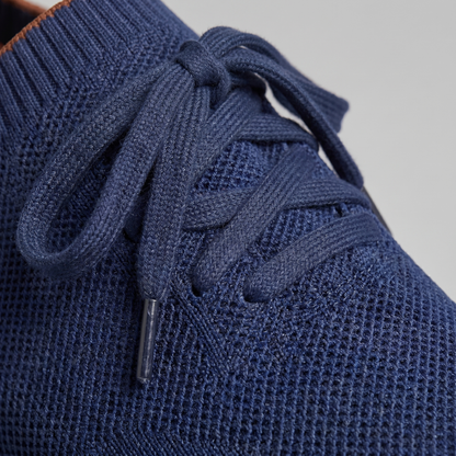 Gebreide Lace-Up Sneaker met Lederen Hieldetail - Heren