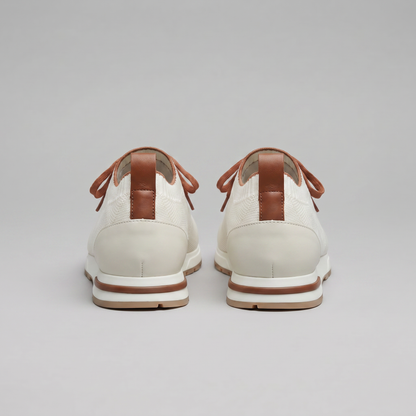 Gebreide Lace-Up Sneaker met Lederen Hieldetail - Heren