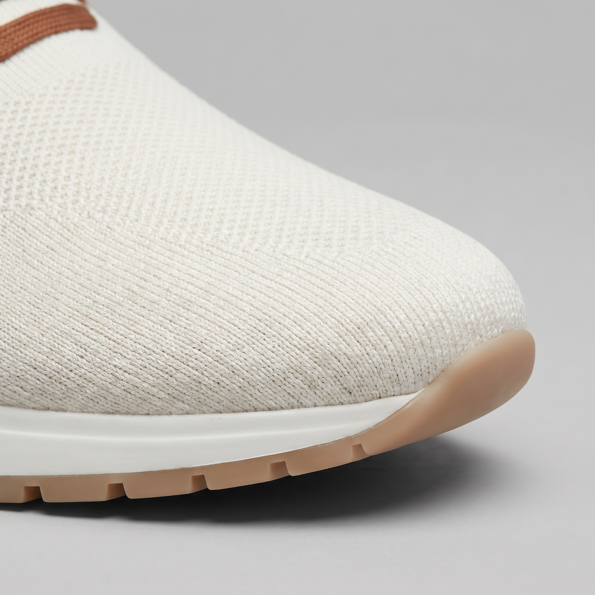 Gebreide Lace-Up Sneaker met Lederen Hieldetail - Heren