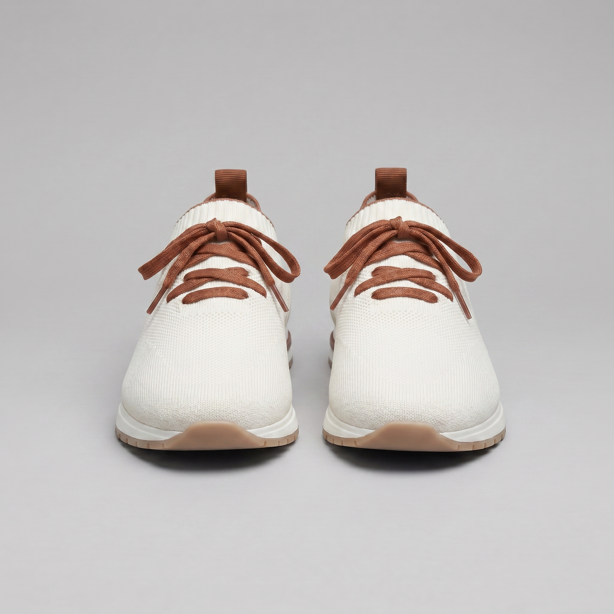 Gebreide Lace-Up Sneaker met Lederen Hieldetail - Heren