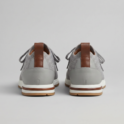 Gebreide Lace-Up Sneaker met Lederen Hieldetail - Heren