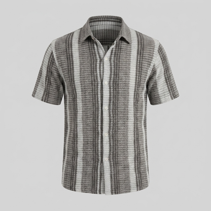 Gestreept Katoenen Zomeroverhemd Heren - Korte Mouwen Casual