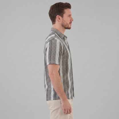 Gestreept Katoenen Zomeroverhemd Heren - Korte Mouwen Casual