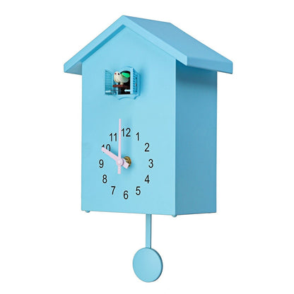 Vogelhuisje Wandklok – Klassiek Design in Blauw, Wit of Groen