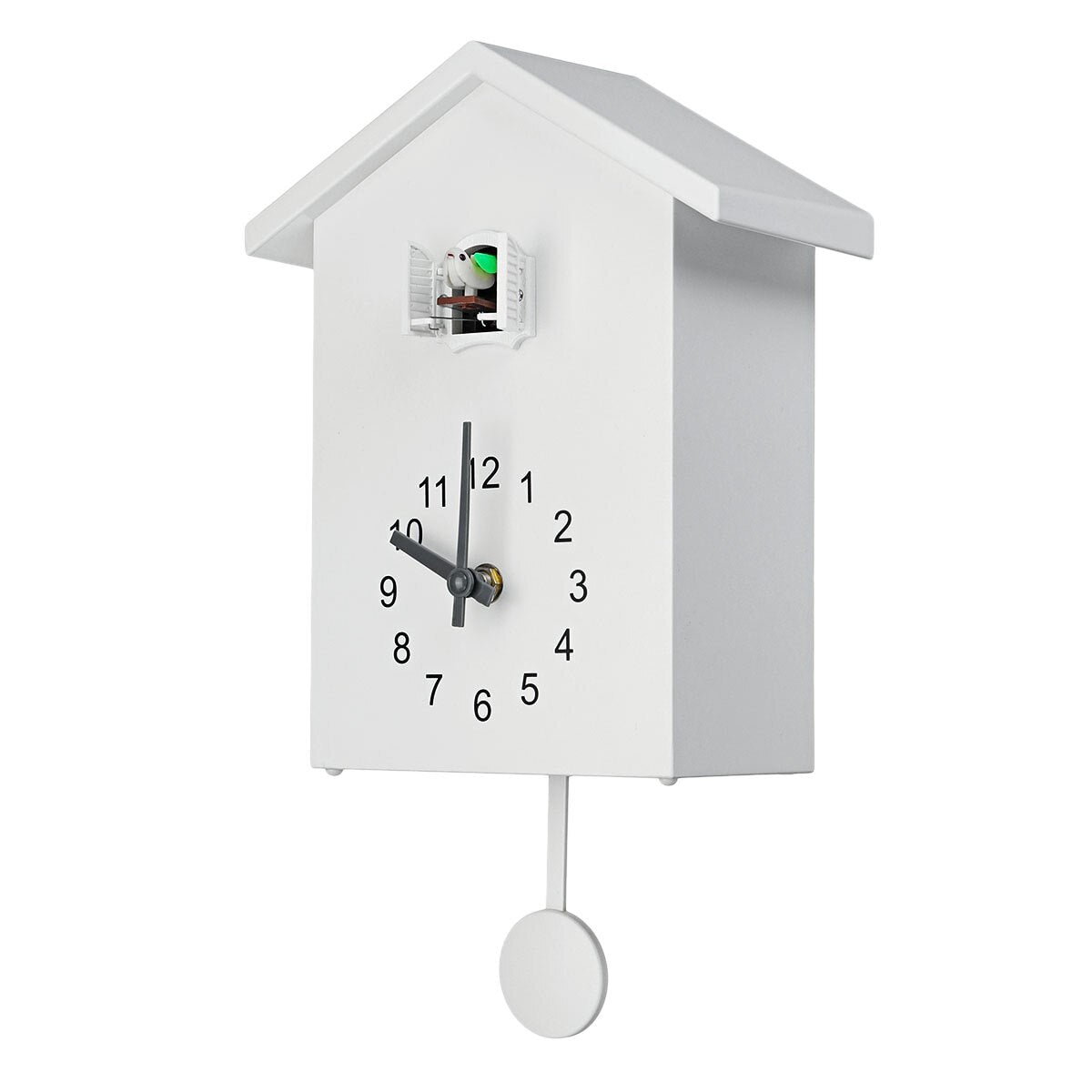 Vogelhuisje Wandklok – Klassiek Design in Blauw, Wit of Groen