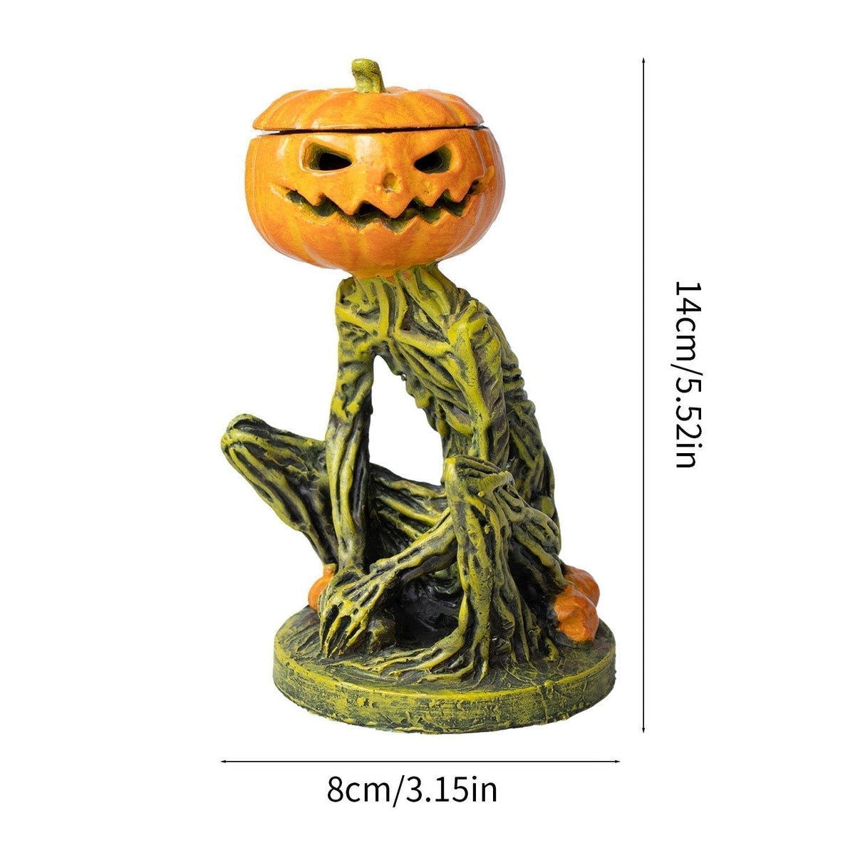 Verlichte Griezel Pompoen Decoratie - Handgemaakt Halloween Ornament