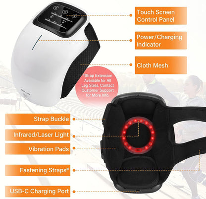 WarmFit Knie Massager met Infrarood en Trilling – Draadloos en Oplaadbaar