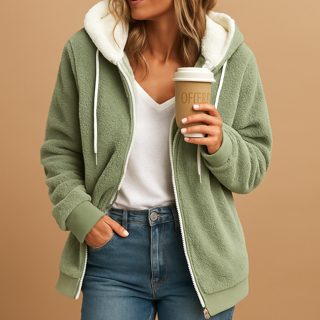 Lang Fleece Damesvest met Capuchon – Comfortabel Oversized Veerle Design