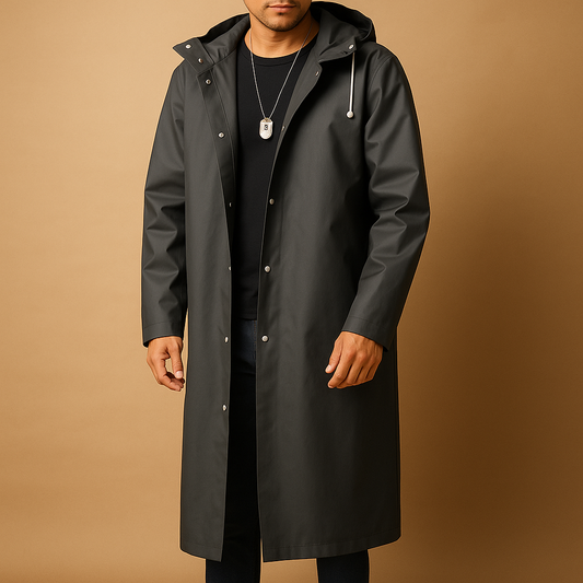 Stormschild Regenjas voor Heren – Waterdicht EVA met Lange Snit en Warm Ontwerp