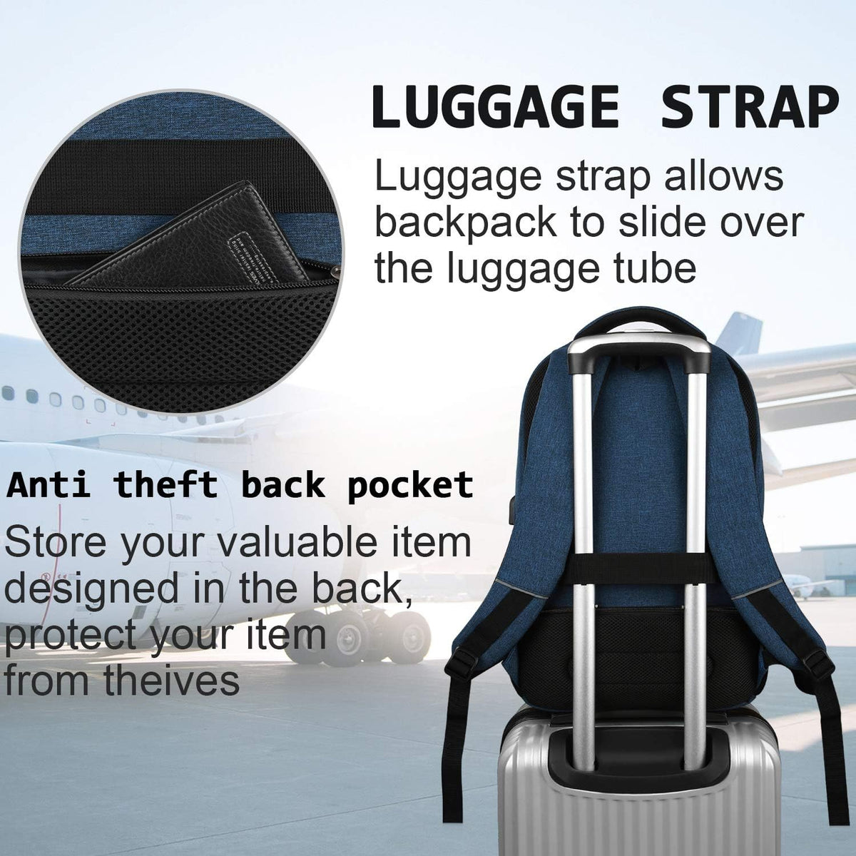 Slimme Anti-Diefstal Laptop Rugzak met USB Oplaadpoort