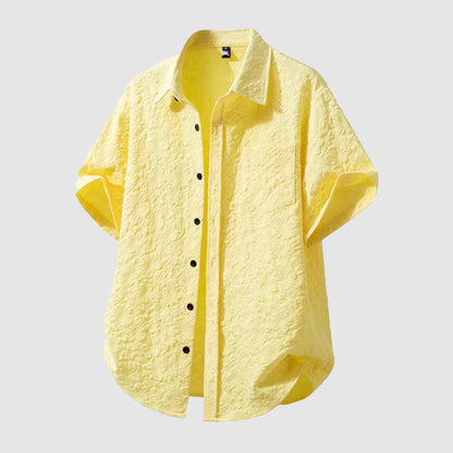 Linnen Casual Overhemd Korte Mouwen Regular Fit met Borstzak