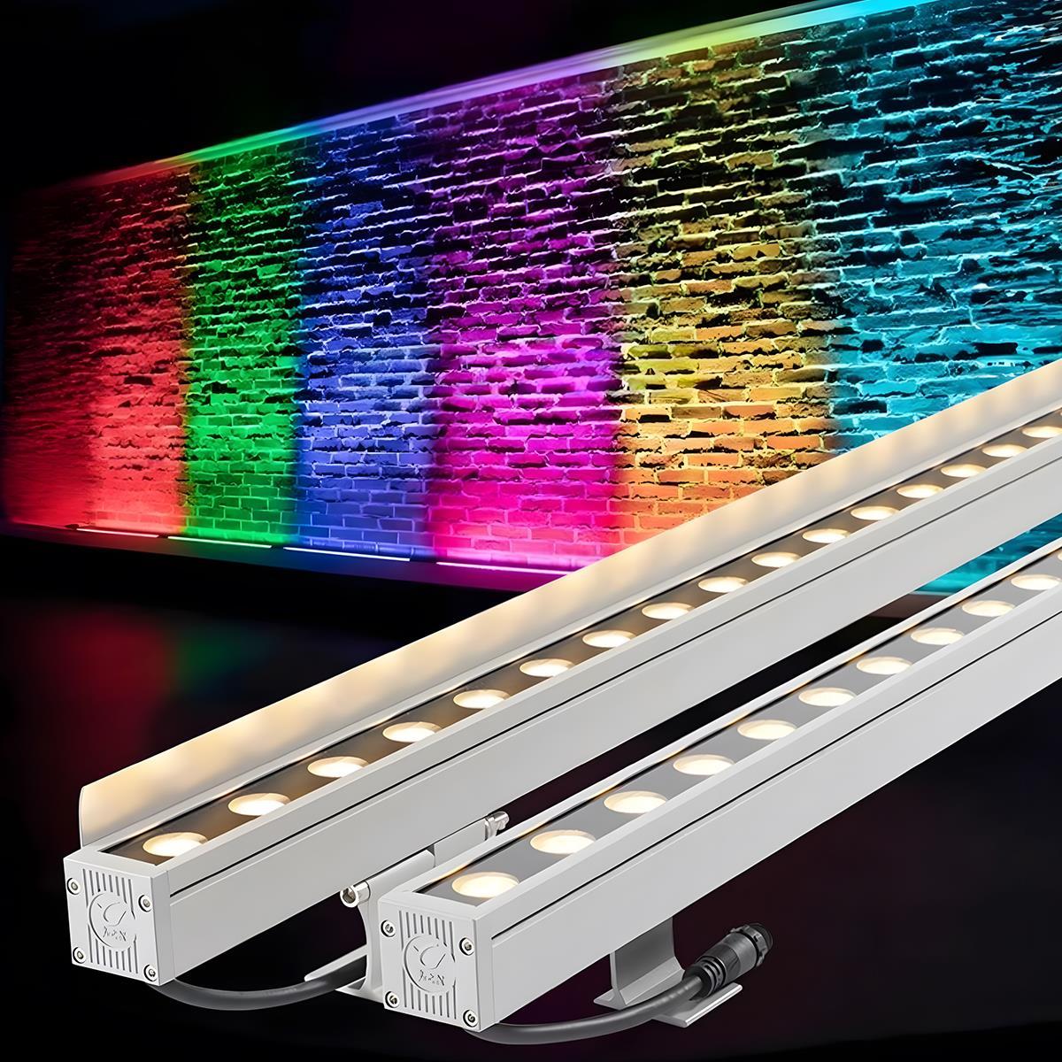 Inbouw LED Wandwasher RGB Dimbaar 100cm Aluminium Waterdicht IP65 24V