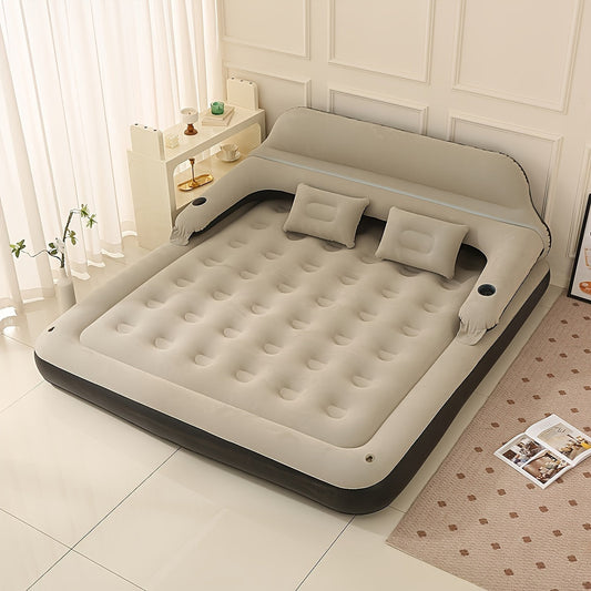 FlexiRust Opblaasmatras – Luxe Slaapcomfort met Rugsteun en Geïntegreerde Pomp