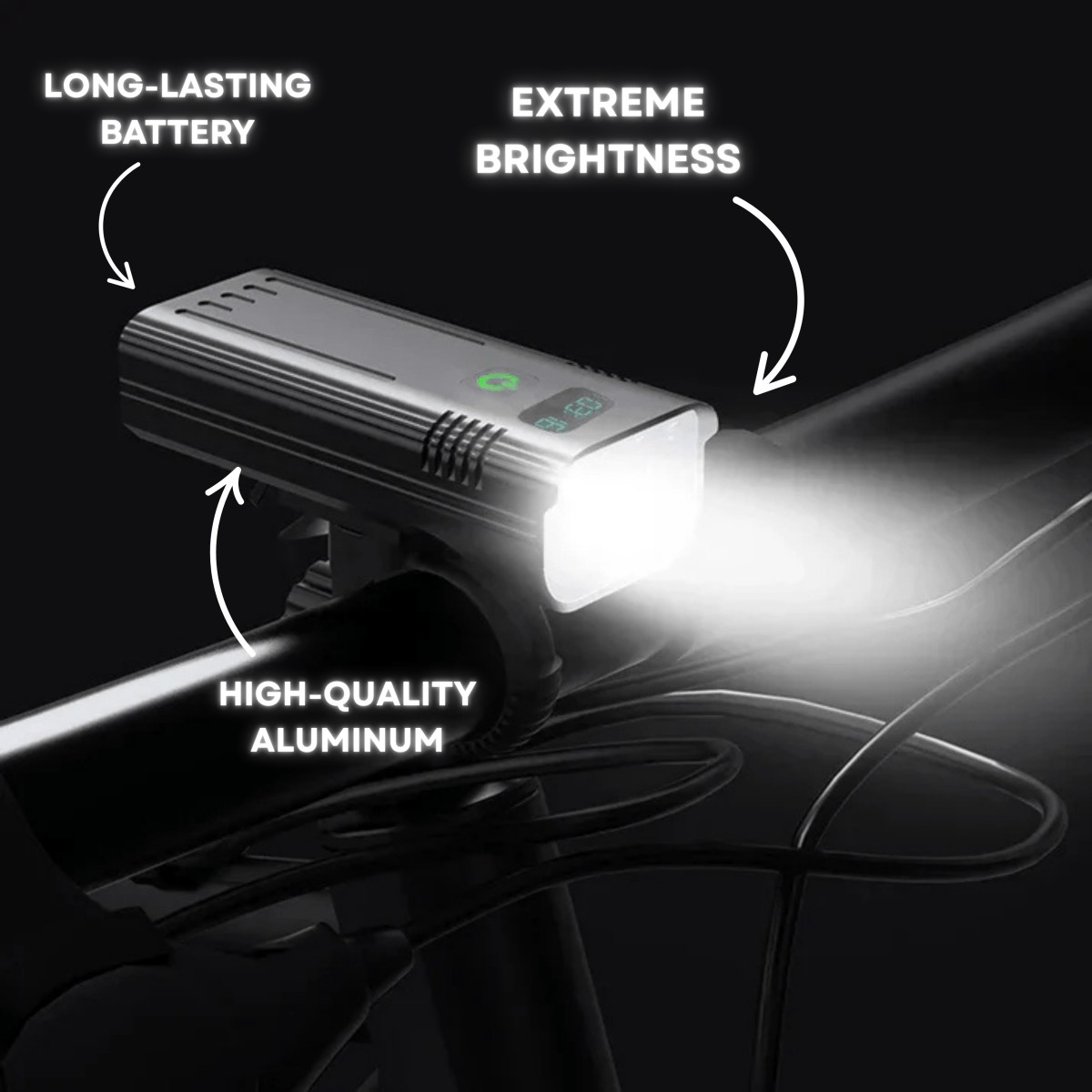 Premium LED Fietskoplamp 5000 Lumen met USB-C Oplaadbare Accu