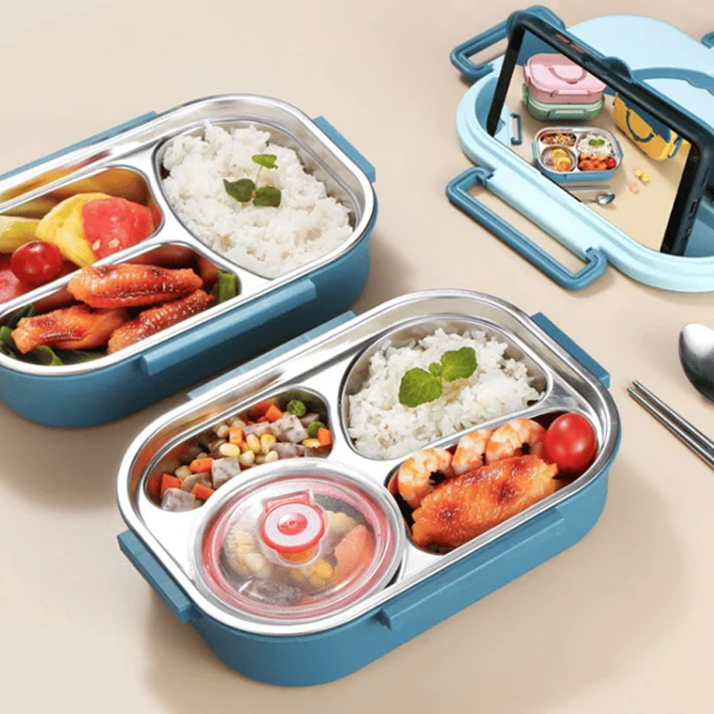 Roestvrij stalen lunchbox met vakindeling - Thermisch geïsoleerd