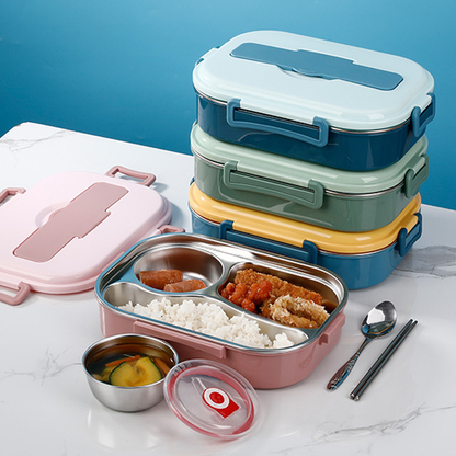 Roestvrij stalen lunchbox met vakindeling - Thermisch geïsoleerd