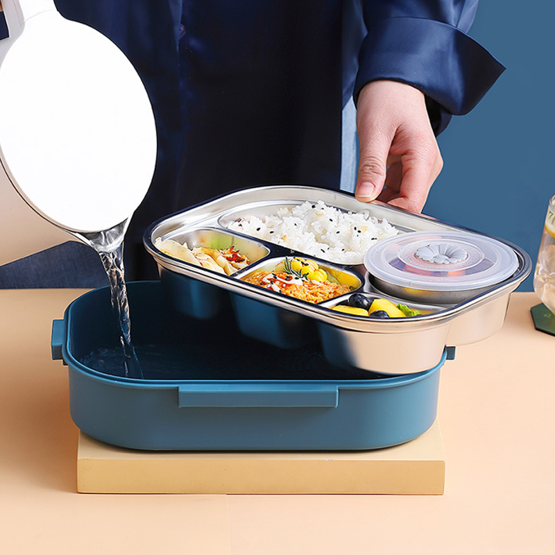 Roestvrij stalen lunchbox met vakindeling - Thermisch geïsoleerd