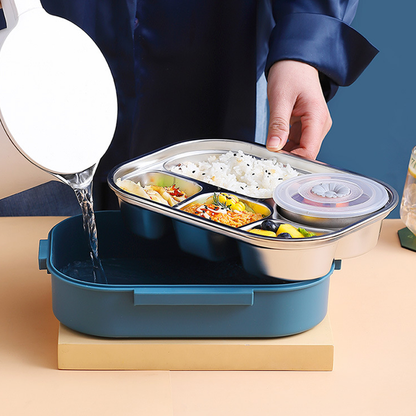 Roestvrij stalen lunchbox met vakindeling - Thermisch geïsoleerd